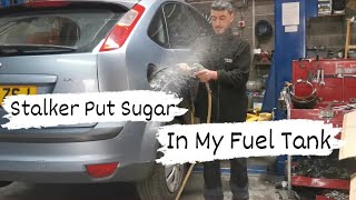 Some Hater put sugar in my fuel tank, HE PUT SUGAR IN HER GAS TANK Sweet Revenge stalking ex partner