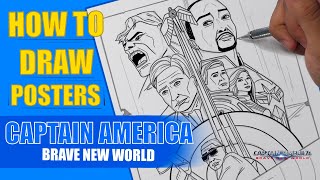 Turning a CIRCLE into the Captain America Poster! | Draw With Me!