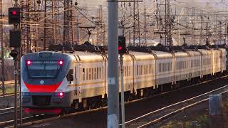 Электропоезд ЭП2Д-0016 ЦППК станция Нара 27.04.2020