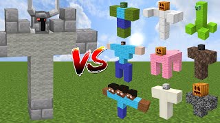 FERROUS WROUGHTNAUT vs All Minecraft Bosses (Minecraft Mob Battle)