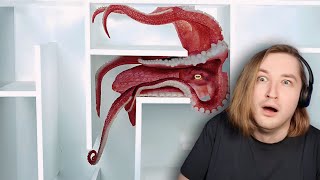 Осьминог Vs Подводный Лабиринт - Уникальное существо которое я кушал с пивом! (РЕАКЦИЯ) | ТипоТоп