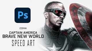 I made a poster for Captain America Brave New World | Photoshop Speed Art