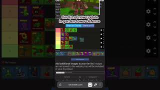 new tier list garden tower defense🌻#roblox #art #shortvideo #pets #best #apple
