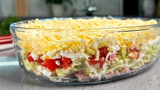 Такой салат съедят за минуту! Салат «Вкусняшка», очень вкусный и простой в приготовлении!