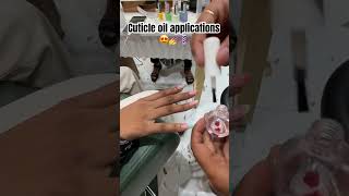 Cuticle oil ￼ application 💈🖤😍 #￼ cuticle oil application #salon #salonlife #nailpalish  #nail