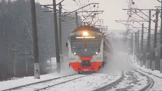 Электропоезд ЭД4М-0471 ЦППК перегон Нара-Бекасово 1 2.02.2019