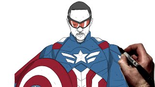 How To Draw Sam Wilson Captain America | Step By Step | Brave New World
