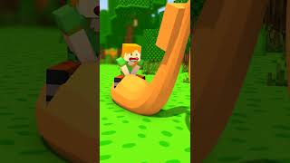 Fat Steve the Worm Can&#39;t Eat???!!! - Alex and Steve Adventures #minecraft #shorts