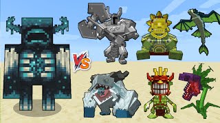 Warden vs Mowzie&#39;s mobs (Java Edition) - FERROUS WROUGHTNAUT, NAGA, BARAKO THE SUN CHIEF, FROSTMAW