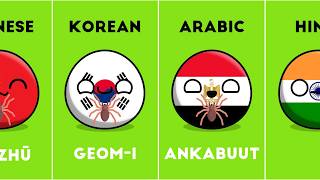 How to Say &quot;SPIDER&quot; in Different Languages #countryballs