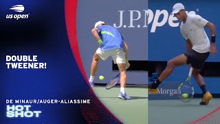 Alex de Minaur &amp; Felix Auger-Aliassime Hit Two TWEENERS in One Point! | 2025 US Open