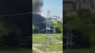 Пожар в Москве 18.05.2022 не далеко от метро ул.Дмитриевского