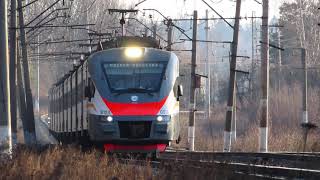 Электропоезд ЭП2Д-0016 ЦППК перегон Нара - Бекасово-1 7.04.2020