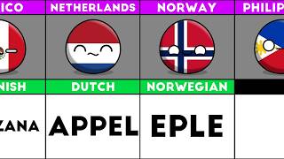How to Say &quot;APPLE&quot; in Different Languages #countryballs