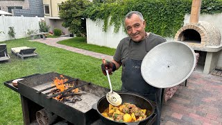 Мамин рецепт всегда лучший!Мясо в казане на костре