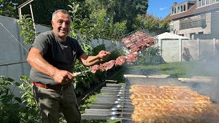 Необычный кебаб  из сыра-косички ,который  не падает,и вкусный сочный шашлык из телятины !