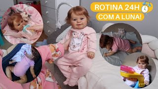 ROTINA 24H ⏰️ COM A BEBÊ REBORN LUNA!