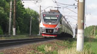 Электропоезд ЭП2Д-0014 ЦППК перегон Нара-Бекасово 1 27.05.2019