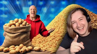 СКОЛЬКО ПОЛУЧИТСЯ КАРТОШКИ ФРИ ИЗ 1 МЕШКА КАРТОФЕЛЯ? - Просто лучший! (РЕАКЦИЯ) | ТипоТоп