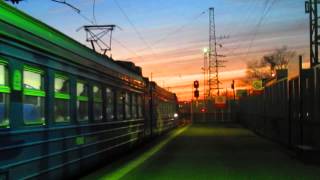 Классный закат. ЭД4М-0353 Рэкс(7083Х) прибытие станция Нара(Наро-Фоминск)18.03.2015