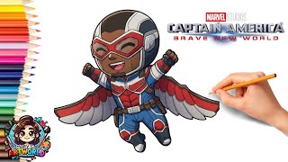 🛡️ How to Draw Captain America | Brave New World Easy Art Tutorial